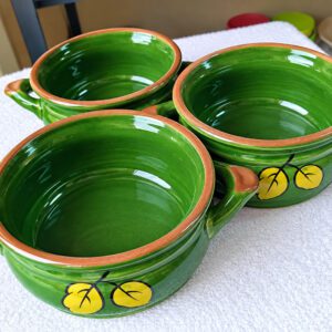 Vintage Italian terracotta soup bowls