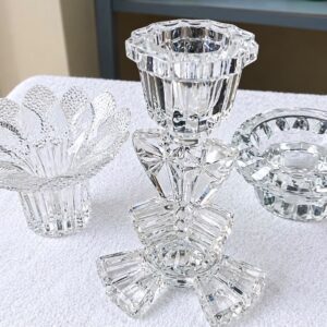 Vintage clear pressed glass Candle holders
