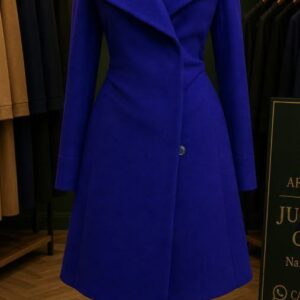 Elegant royal blue tailored longline size 14 coat
